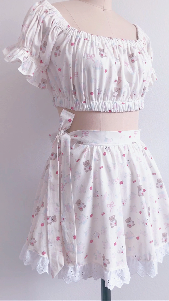 Beary Sweet Bows 2 Piece Mini Dress (Shorter Length)