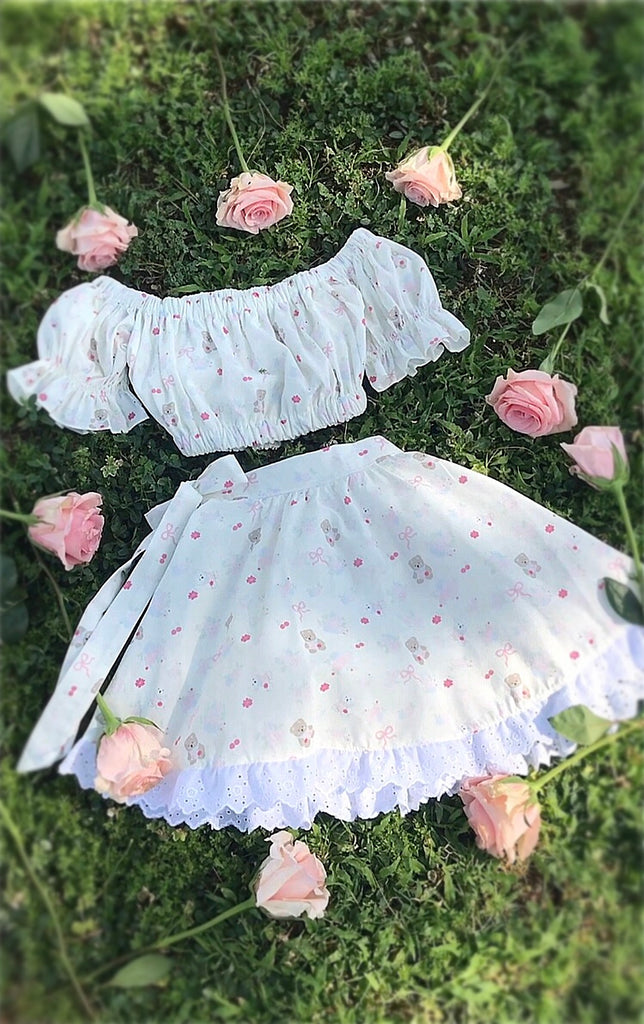 Beary Sweet Bows 2 Piece Mini Dress (Shorter Length)