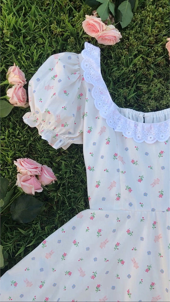 Bunny Blooms Mini Dress (Shorter Length)