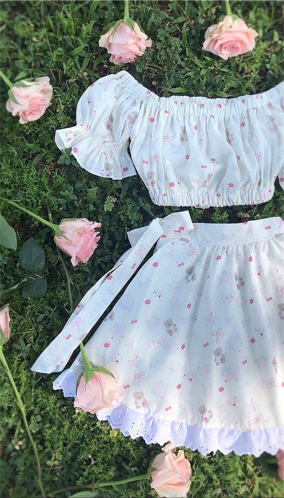 Beary Sweet Bows 2 Piece Mini Dress (Shorter Length)