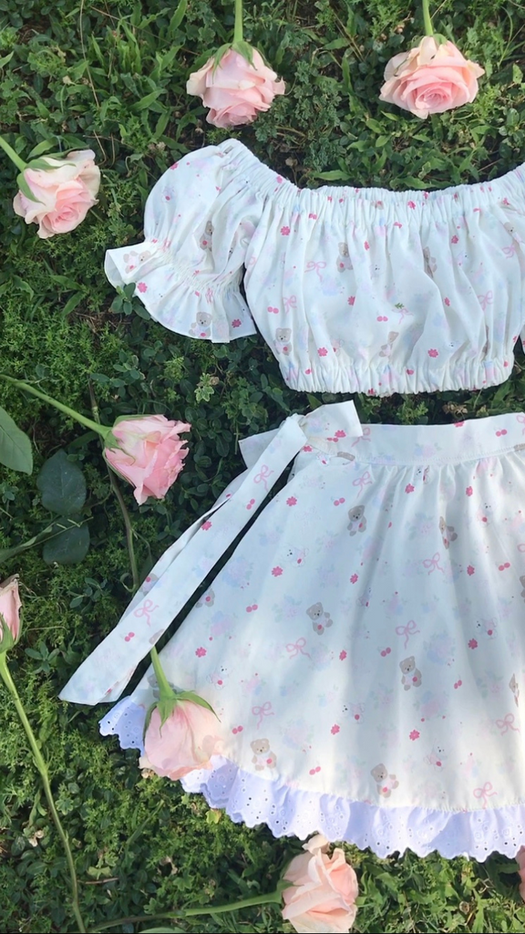Beary Sweet Bows 2 Piece Mini Dress (Shorter Length)