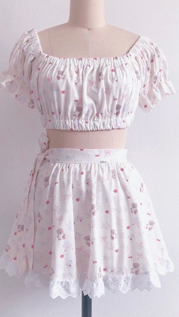 Beary Sweet Bows 2 Piece Mini Dress (Shorter Length)