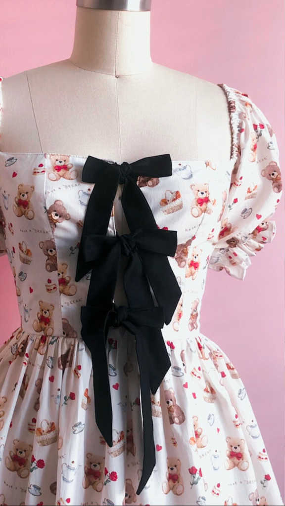 Teddy Tea Party Mini Dress (Shorter Length)