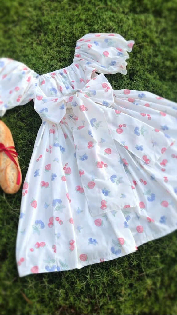 Vanilla Berry Puff Dress