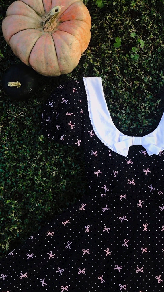 Bewitching Bows Mini Dress (Shorter Length)