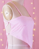 Summer Picnic Lace Up Back Top