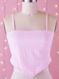 Summer Picnic Lace Up Back Top